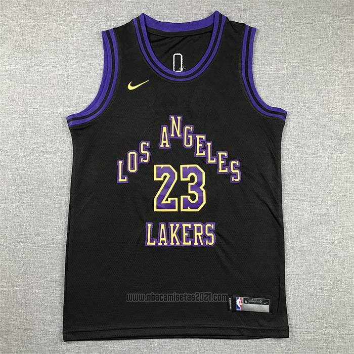 Camiseta Nino Los Angeles Lakers Lebron James #23 Ciudad 2023-24 Negro